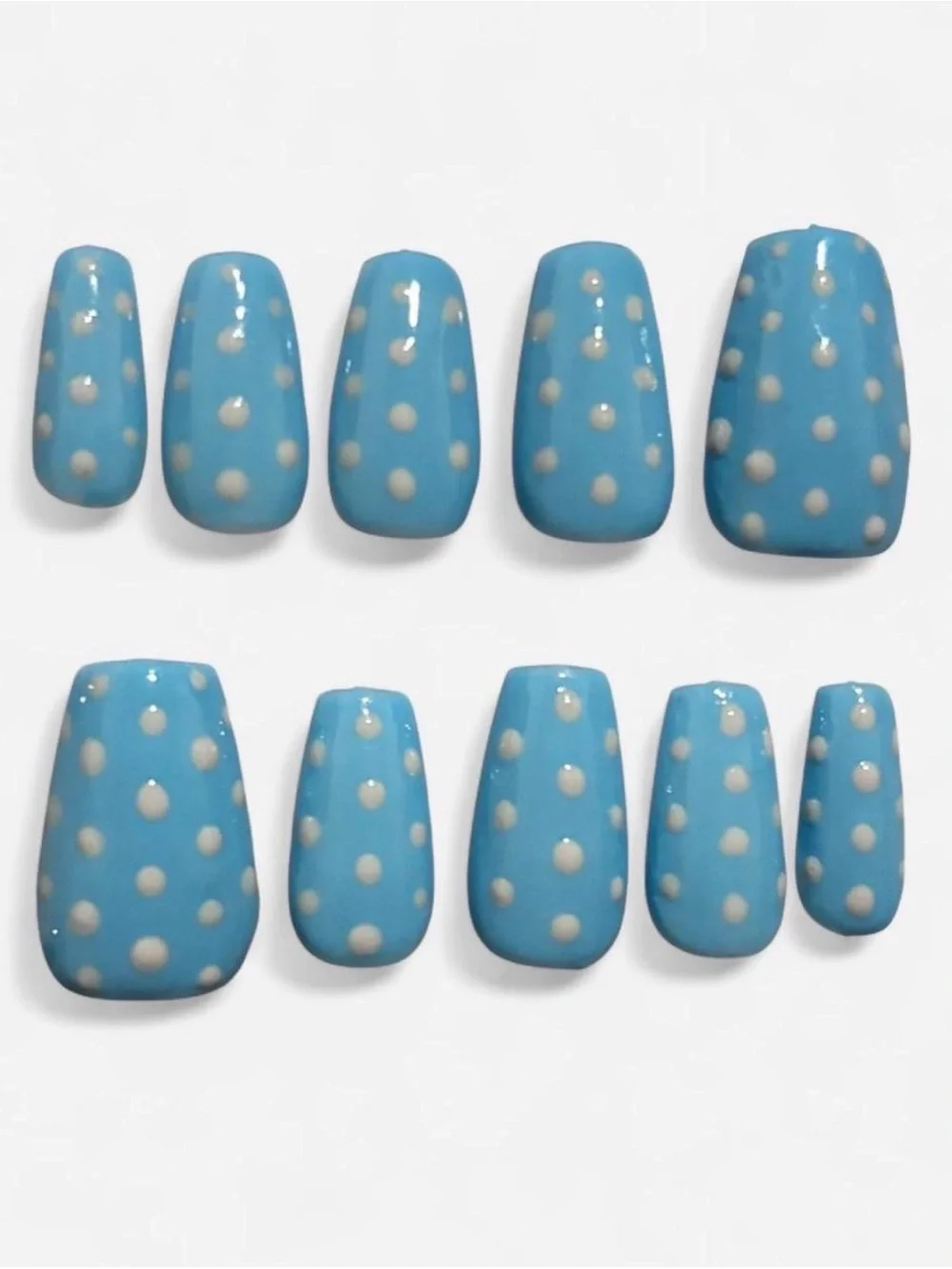 Blue Polka Dot Press-On Nails